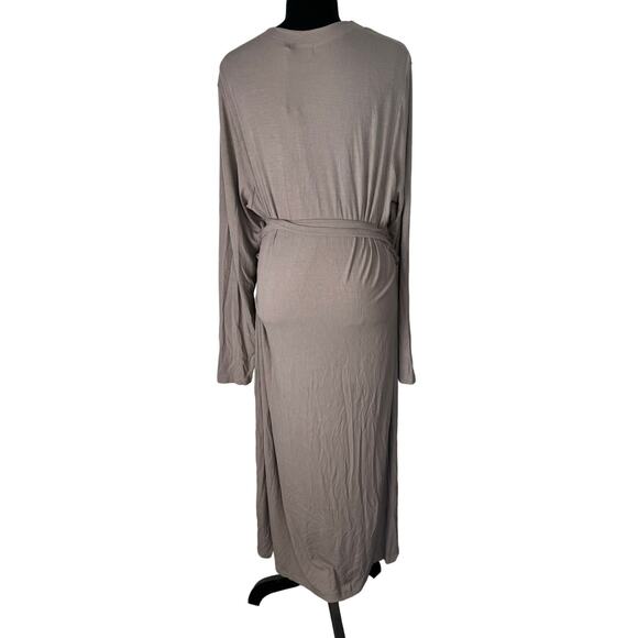 QVC Barefoot Dreams Ultra Soft Rib Wrap Dress NWT BEACH ROCK PLUS SIZE 1X - Picture 3 of 7